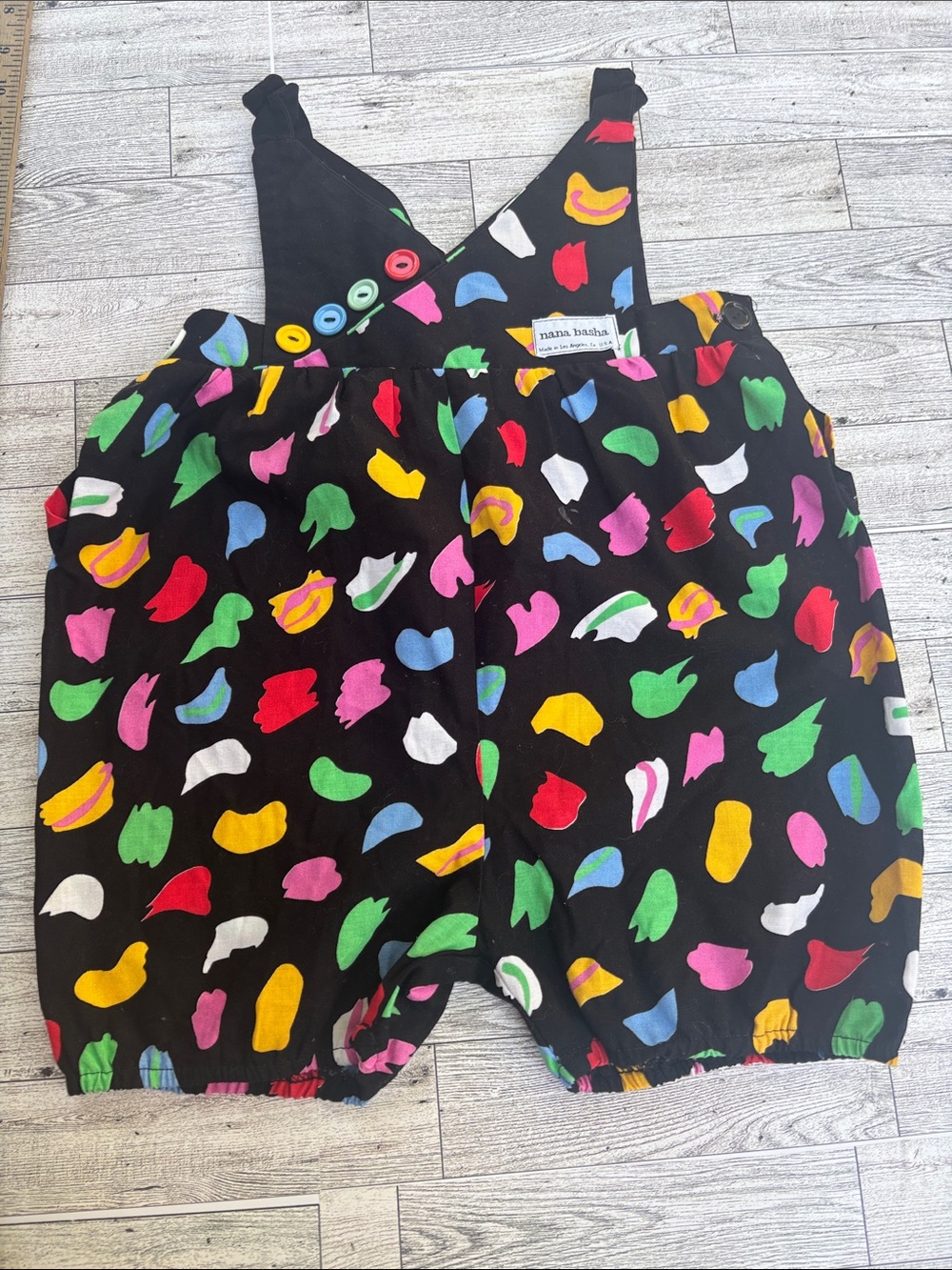 Nana bascha toddler Colorful Abstract Print Black Romper